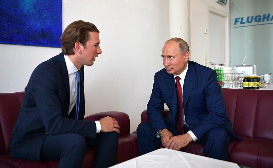 Vladimir Putin şi cancelarul austriac Sebastian Kurz -august 2018 (en.kremlin.ru)