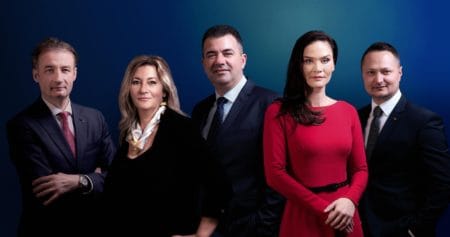 Directoratul Transelectrica, de la stânga la dreapta: Adrian SAVU, Claudia ANASTASE, Marius CARAȘOL, Andreea FLOREA, Constantin SARAGEA