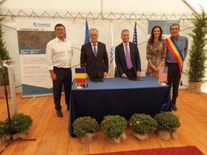 Ceremonia de semnare a ordinului de începere a lucrărilor pentru proiectele: „Extindere SNT Vadu-T1” şi „Dezvoltare Gaze Naturale Midia – staţia de tratare a gazelor” la şantierul din comuna Corbu, judeţul Constanţa, 30 august 2019