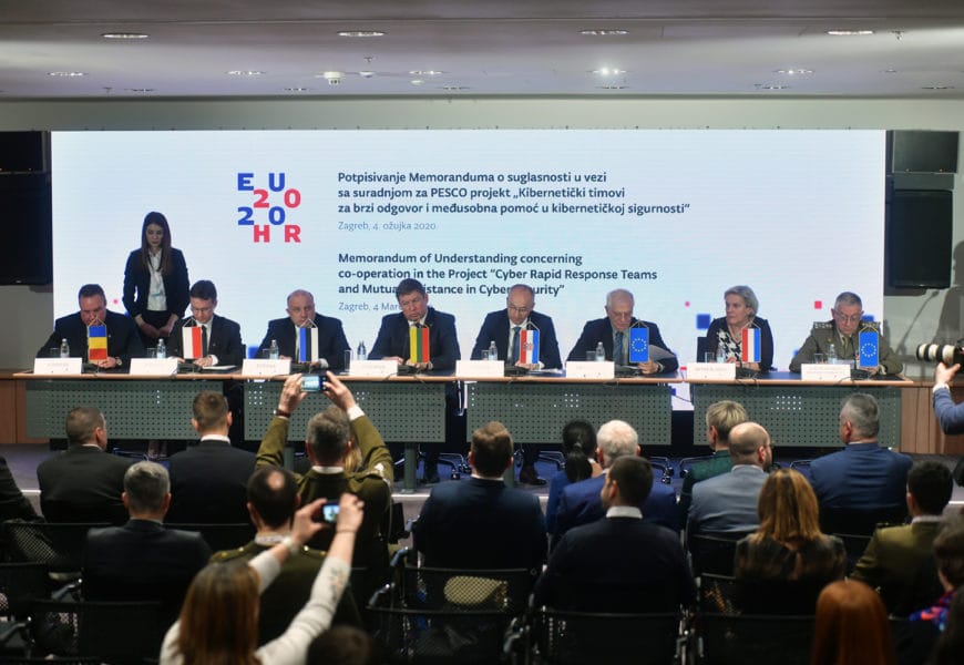 Memorandum Potpisan pentru proiecte PESCO și području kibernetičke sigurnosti | Foto: MORH / T. Brandt