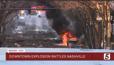 SUA: Explozie puternică în oraşul Nashville; poliţia suspectează că ar fi un act deliberat