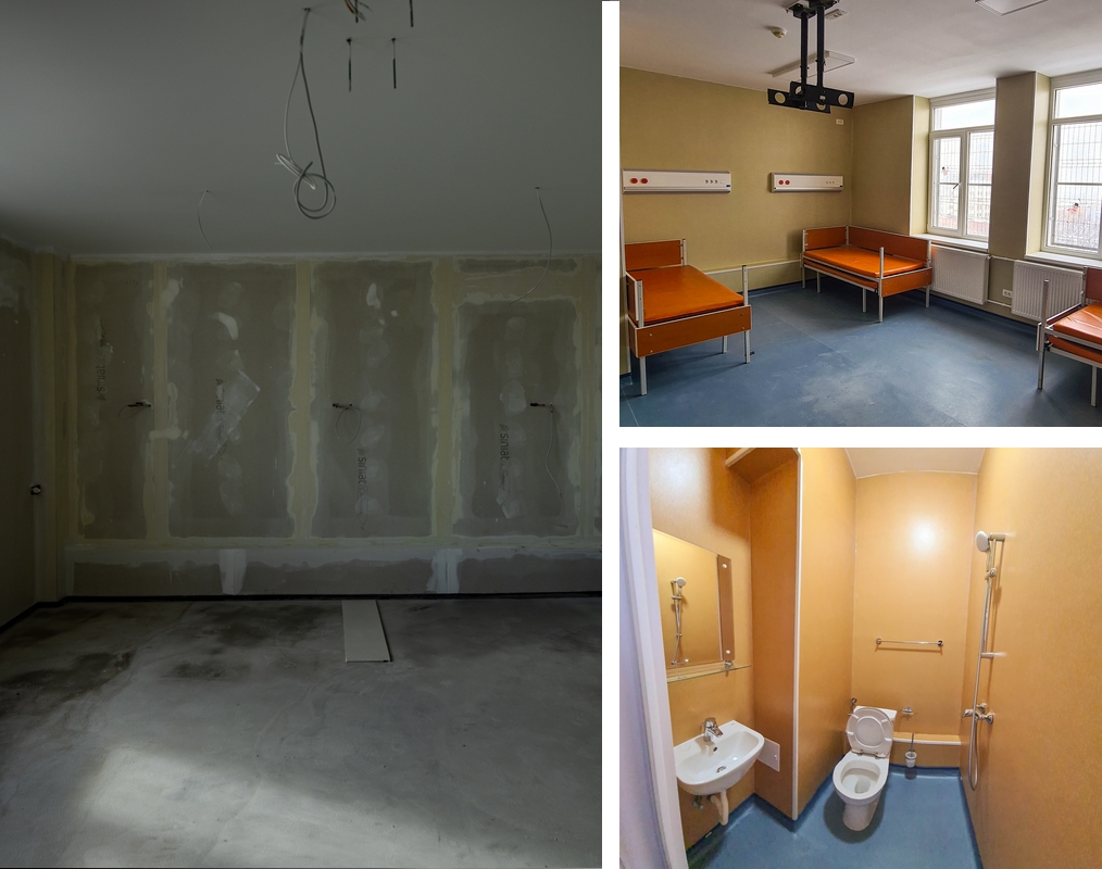Instituul Clinic Fundeni lucrari etajul 7 before and after renovare