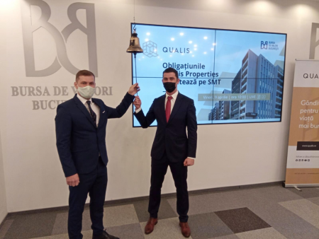 Dezvoltatorul imobiliar Qualis Properties a listat prima sa emisiune de obligațiuni la Bursa de Valori București, pe SMT