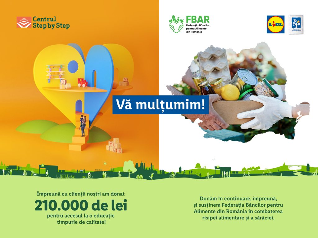 Lidl România investește 210.000 de lei în proiectele de susținere a educației timpurii ale Centrului Step by Step