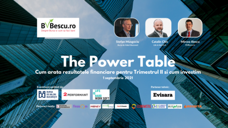 BVBescu.ro organizează "The Power Table Cum arată rezultatele financiare pentru Trimestul II și cum investim"
