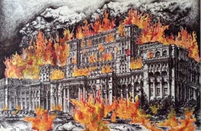 Palatul Parlamentului – desen de Angela Tincea