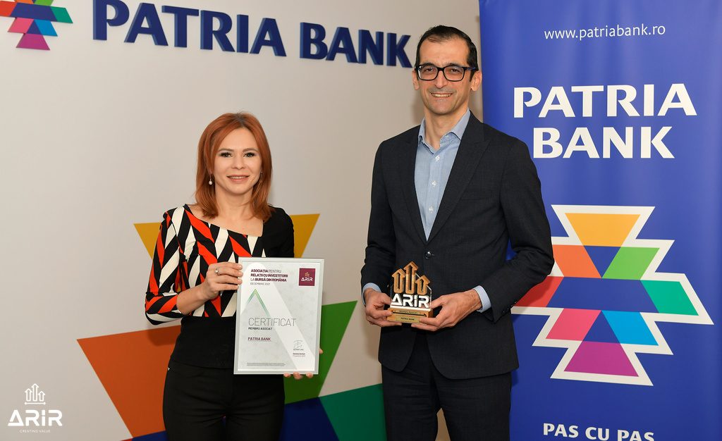 Burak Yildiran, CEO Patria Bank & Daniela Șerban, Președinte ARIR