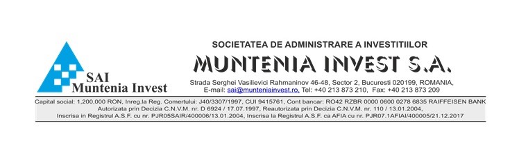 sai muntenia anunt nota de informare Fondul Deschis de Investitii Plus Invest