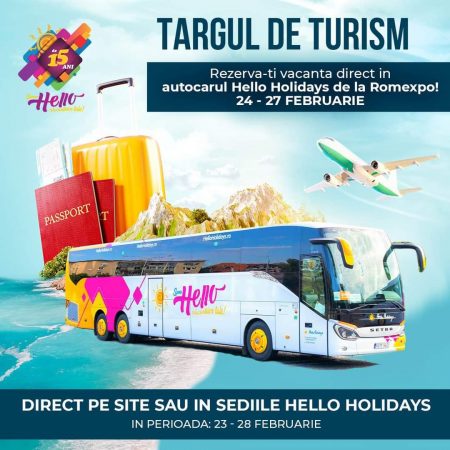 Hello Holidays participă la Târgul de turism de la Romexpo și organizează și târg online, cu reduceri de până la 50%