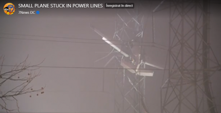 SUA: Un avion prăbuşit peste linii electrice a provocat &icirc;ntreruperi masive de curent electric &icirc;n apropiere de Washington
 - poza 1