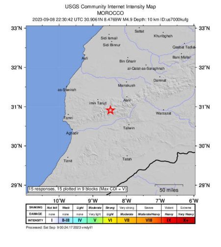 Bilanţul victimelor &icirc;n urma puternicului seism din Maroc a crescut la peste 2.000 de morţi
 - poza 1