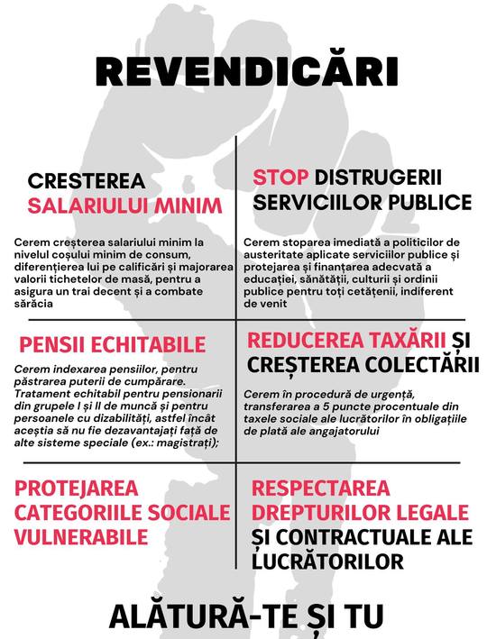 Patru confederaţii sindicale protestează miercuri în Piaţa Victoriei împotriva măsurilor de austeritate
 - poza 1