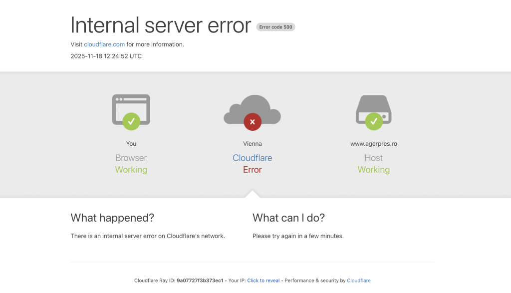 DNSC: Mai multe site-uri web au fost indisponibile din cauza unor probleme ale serviciilor Cloudflare
 - poza 1