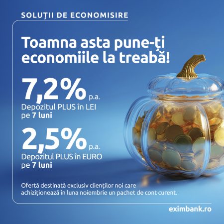 Exim Banca Românească prelungește oferta de economisire cu dobânzi de până la 7,20% pe an la lei
 - poza 1