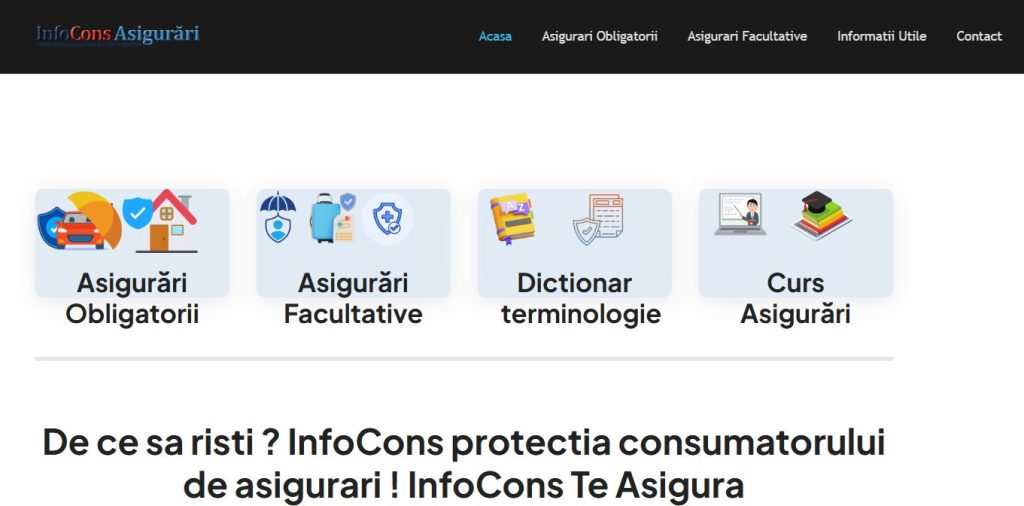 Primul Dicționar de Protecția Consumatorilor de Asigurări ! InfoCons, Te Asigură !
 - poza 1