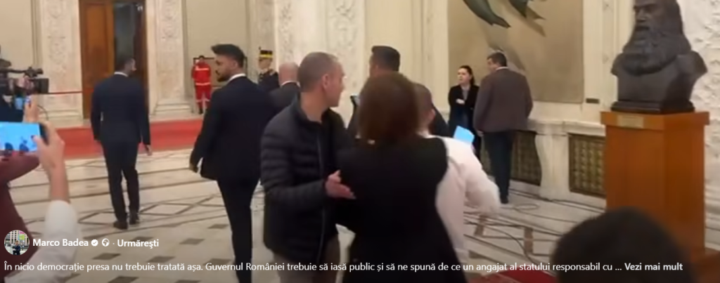 Un ofițer de presă de la Guvern a bruscat jurnaliștii pe holurile Parlamentului; Guvernul regretă “excesul de zel” al angajatului, jurnaliștii spun că problema este lipsa de transparență a Executivului – video
 - poza 1