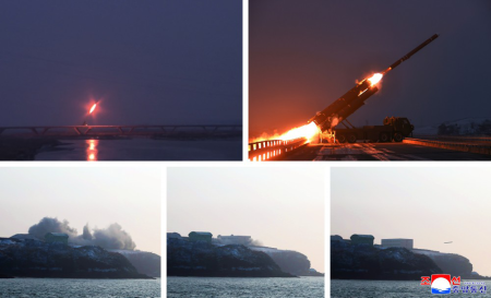 Liderul nord-coreean a supervizat un exerciţiu de lansare a unei rachete de croazieră strategice cu rază lungă de acţiune - poza 1