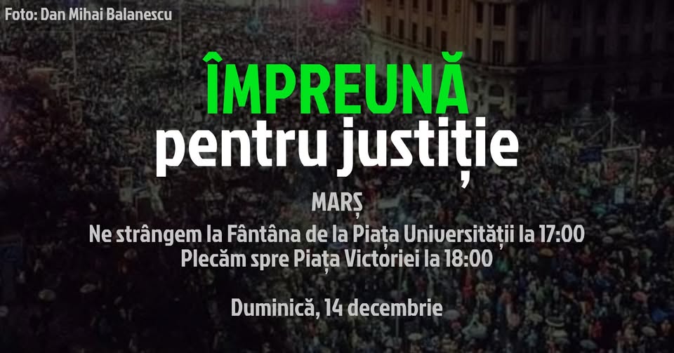 Mii de oamenii au participat, în Piața Victoriei, la protestul pentru independența justiției; Duminică, de la ora 17, va avea loc un marș care va începe din Piața Universității
 - poza 1