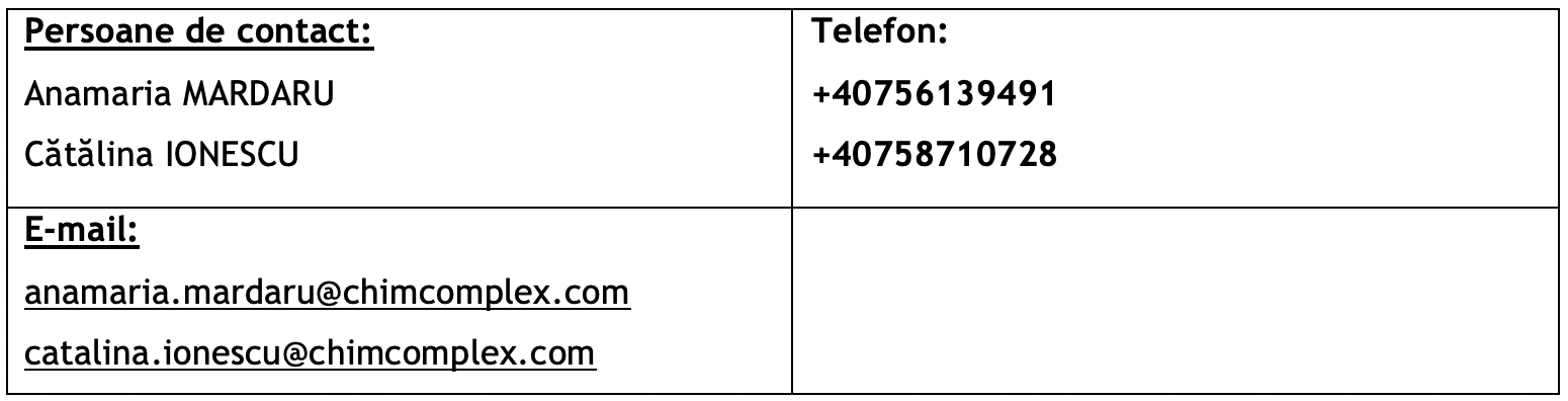 ANUNȚ DE PARTICIPARE CHIMCOMPLEX S.A BORZEȘTI
- poza 1