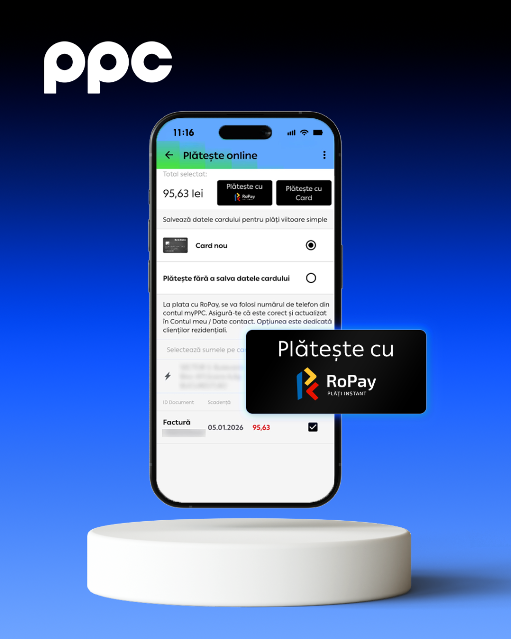 PPC Energie este primul furnizor de energie care introduce plățile instant de tip RoPay prin aplicația myPPC
 - poza 1