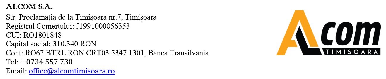 Convocare AGOA &ndash; Alcom SA
 - poza 1