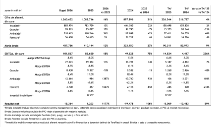 Grupul TeraPlast: creștere de 75% a EBITDA și cifra de afaceri de peste 1 miliard de lei în 2025 - poza 1