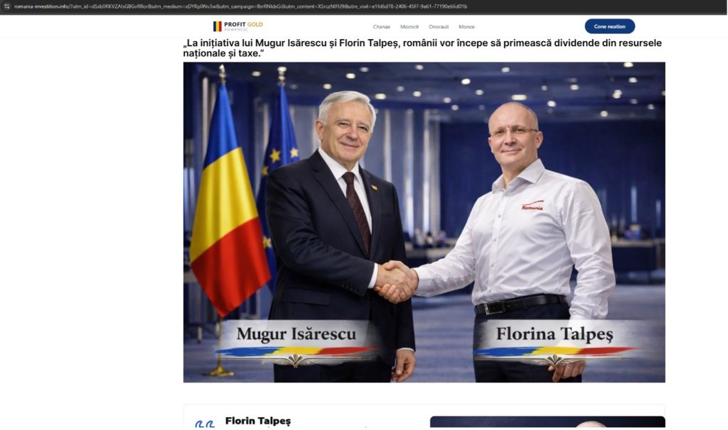 Bitdefender: Imaginea lui Mugur Isărescu și Florin Talpeș, folosită &icirc;ntr-o &icirc;nșelătorie online cu investiții&nbsp;
 - poza 1