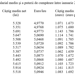 Puterea de cumpărare a salariului mediu, -5,5% la început de an - poza 1
