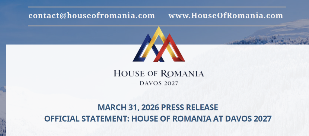 Thinkstor Global Strategies anunță lansarea inițiativei &ldquo;House of Romania&rdquo;, &icirc;n cadrul World Economic Forum Annual Meeting 2027, la Davos
 - poza 1
