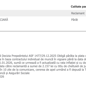 Tribunalul București obligă ASF să plătească diferențe salariale unei angajate și anulează o decizie a președintelui instituției; decizia nu este definitivă - poza 1