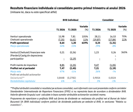 Profitul net al Grupului BVB a fost de 7,21 milioane lei, în trimestrul I; CCP.RO a funcționat la un nivel ridicat de costuri din perspectiva structurii operaționale și a resurselor alocate - poza 1
