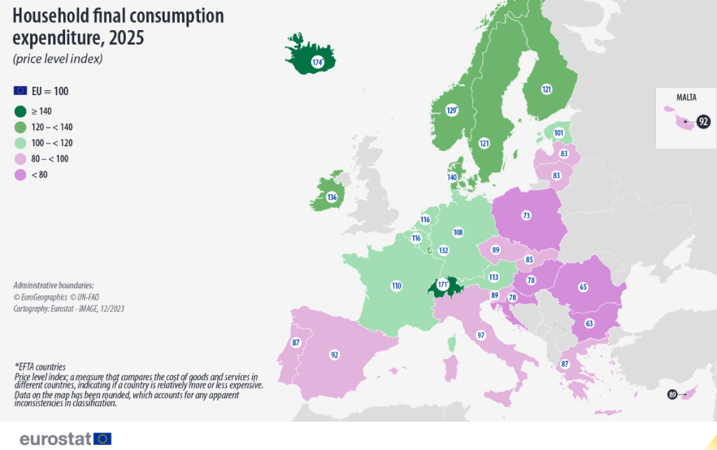 Rom&acirc;nia, a doua cea mai ieftină țară din UE &icirc;n 2025
 - poza 1