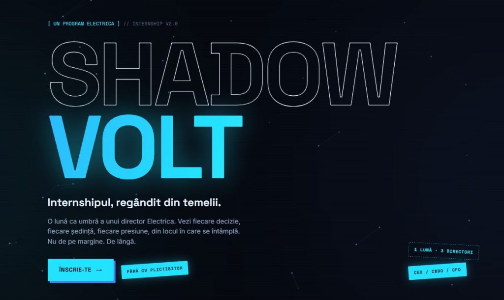 Electrica a lansat astăzi Shadow Volt, unul dintre cele mai ambițioase programe de internship pe care le-a dezvoltat p&acirc;nă acum compania
 - poza 1
