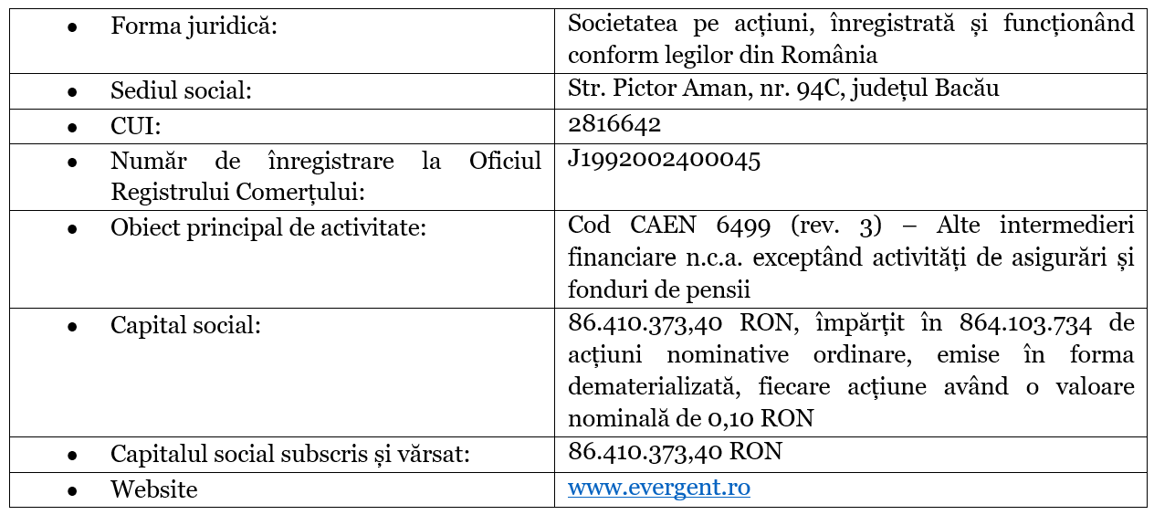 DOCUMENT DE OFERTĂ PUBLICĂ DE CUMPĂRARE EVERGENT Investments S.A. la preţul de 3,47 lei (RON)/acţiune în perioada 10.07.2026 – 23.07.2026
- poza 3