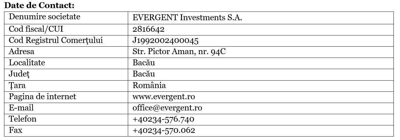 DOCUMENT DE OFERTĂ PUBLICĂ DE CUMPĂRARE EVERGENT Investments S.A.  la preţul de 3,47 lei (RON)/acţiune &icirc;n perioada 10.07.2026 &ndash; 23.07.2026
 - poza 9