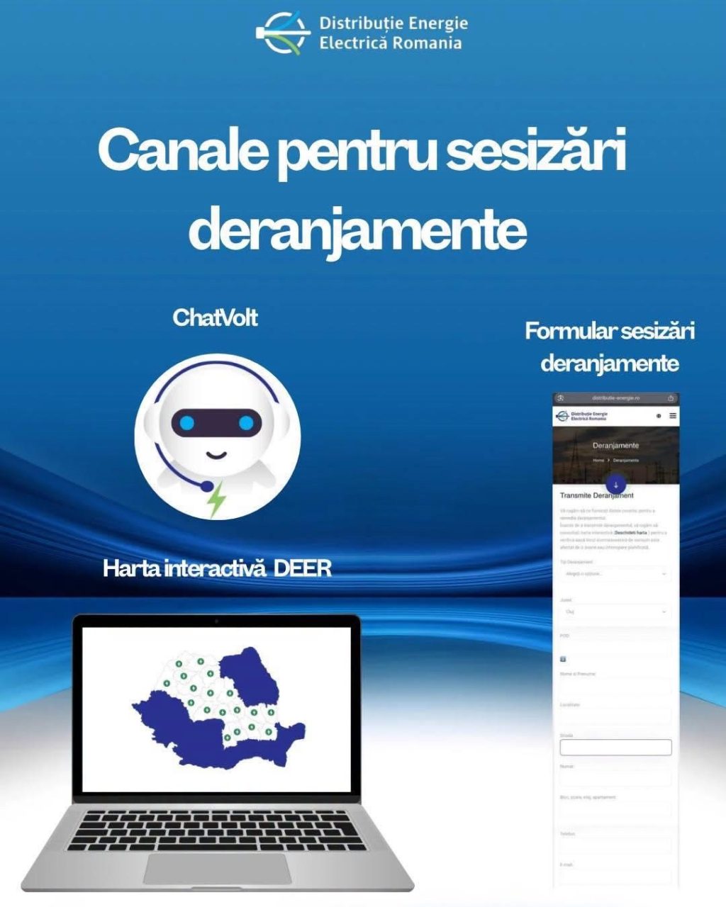 Codul roșu de furtuni și vijelii afectează rețeaua de distribuție a energiei electrice. Echipele DEER intervin &icirc;n teren, iar utilizatorii sunt rugați să utilizeze și canalele alternative de comunicare
 - poza 1
