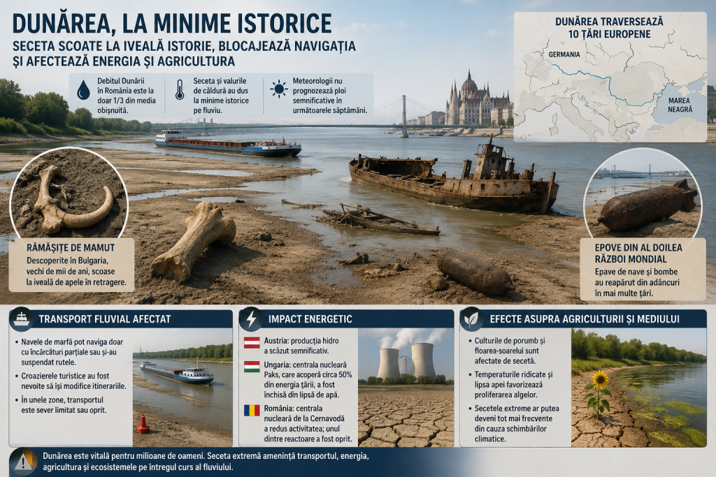 Seceta paralizează rutele fluviale de pe Dunăre și reduce producția de energie
 - poza 1