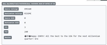 Satelitul românesc EMISAR și ANCOM transmit astăzi un mesaj de felicitare din spațiu pentru poporul american, cu ocazia Zilei Independenței - poza 1