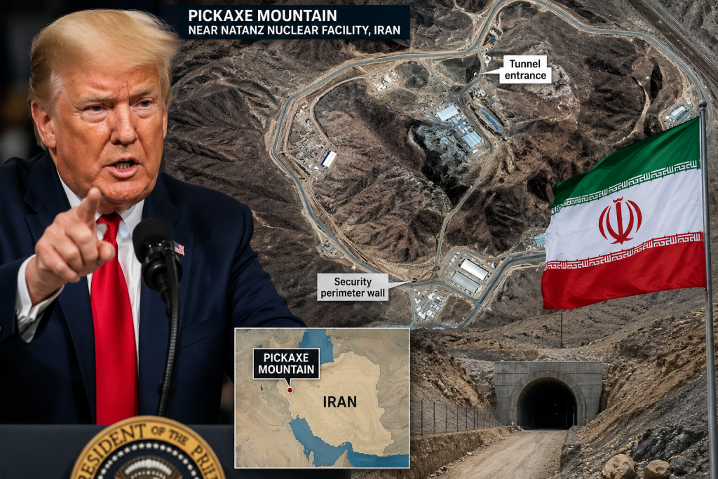 Trump amenință cu bombardarea instalației nucleare subterane „Pickaxe Mountain”; Iranul avertizează că un atac ar declanșa un război regional