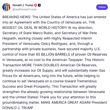 Trump a anunţat un nou acord petrolier cu Venezuela. Marco Rubio: „Acest acord reprezintă un câştig uriaş atât pentru poporul american, cât şi pentru cel venezuelean” - poza 1