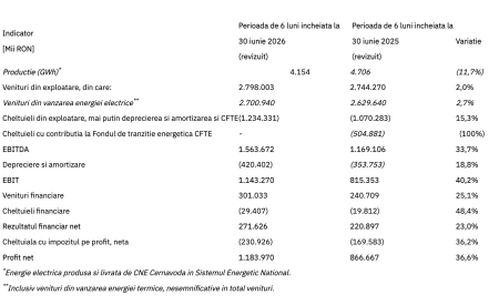 Nuclearelectrica a obținut un profit net de 1,18 miliarde lei, în primul semestru, în creștere cu 36,6% - poza 1