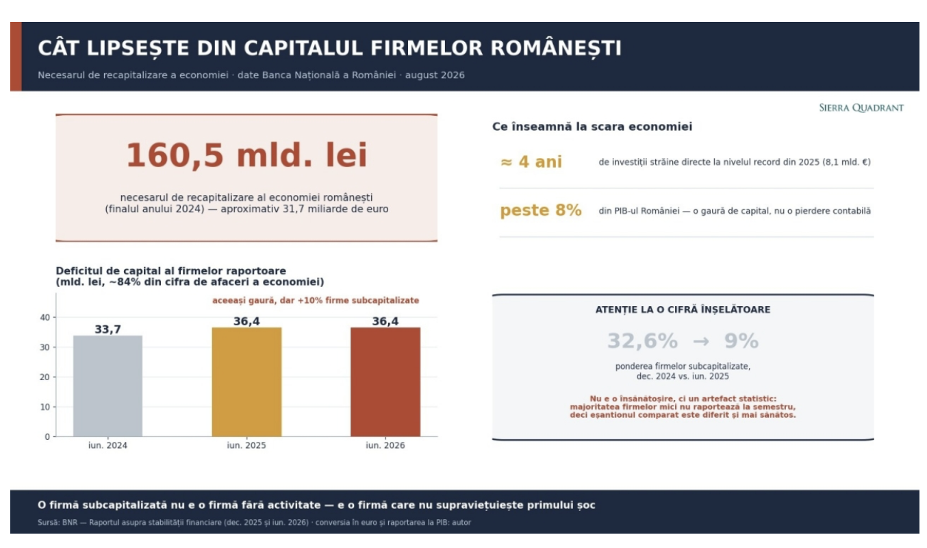 Analiză Sierra Quadrant: Recapitalizarea economiei românești costă peste 30 de miliarde de euro. De ce firmele se finanțează de la furnizori, nu de la bănci
- poza 2