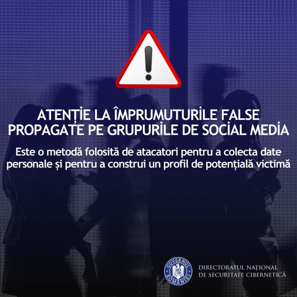 Alertă DNSC &ndash; &Icirc;mprumuturi false pe Facebook și WhatsApp: o fraudă prin care escrocii fură datele personale ale victimelor sub pretextul acordării unui &icirc;mprumut avantajos
 - poza 1