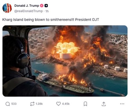 Trump afirmă că baza iraniană Kharg este „făcută praf”, dar nu oferă detalii - poza 1