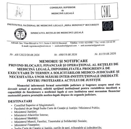 Medicina legală avertizează asupra unui „colaps financiar și operațional”; Salarii neplătite, tarife înghețate din 2006 și datorii ale instituțiilor judiciare; Deficit uriaș de medici legiști - poza 1