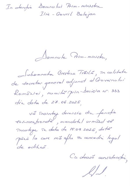 Cristina Trăilă demisionează din funcția de secretar general adjunct al Guvernului: „Sunt total nevinovată. Scandalul este speculat în detrimentul imaginii premierului Ilie Bolojan” - poza 1