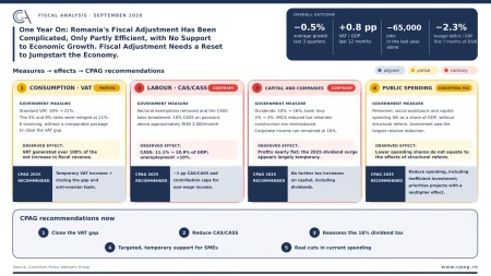CPAG: Ajustarea fiscală a redus deficitul, dar cu un cost economic prea mare. Economia a pierdut circa 65.000 de locuri de muncă într-un an; este nevoie de o „resetare” a politicii fiscale - poza 1