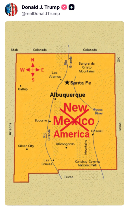 Trump sugerează ca statul New Mexico să fie redenumit „New America”: „Mulţi oameni au sugerat să se schimbe numele statului New Mexico (…) în NEW AMERICA” - poza 1
