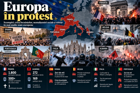 Val de proteste în Europa: aproape 1.800 de persoane reținute în Franța, sute de răniți în Albania și manifestații împotriva scumpirilor în Italia, Belgia, Spania și Portugalia - poza 1