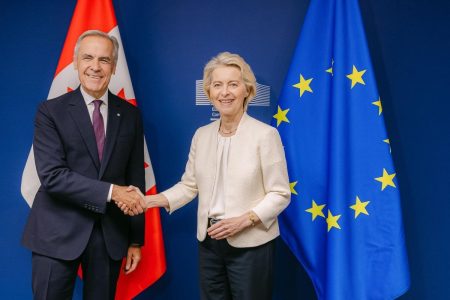 Meeting between Mark Carney, Canadian Prime Minister, and Ursula von der Leyen, President of the European Commission, in the sidelines of the State of the Union Address 2026